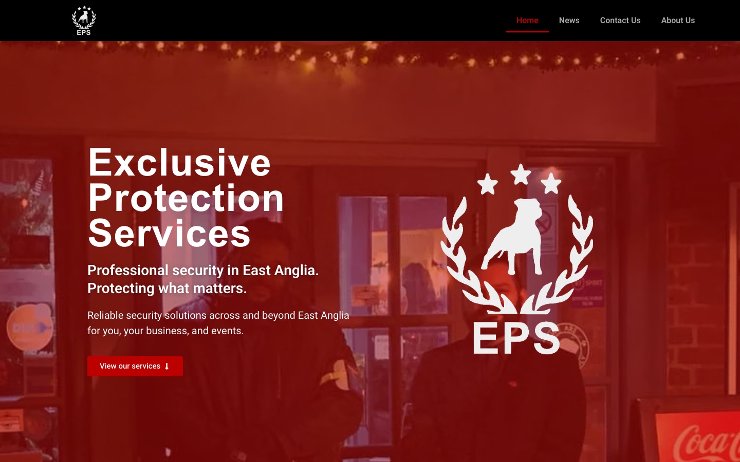 Exclusive Protection website on a desktop