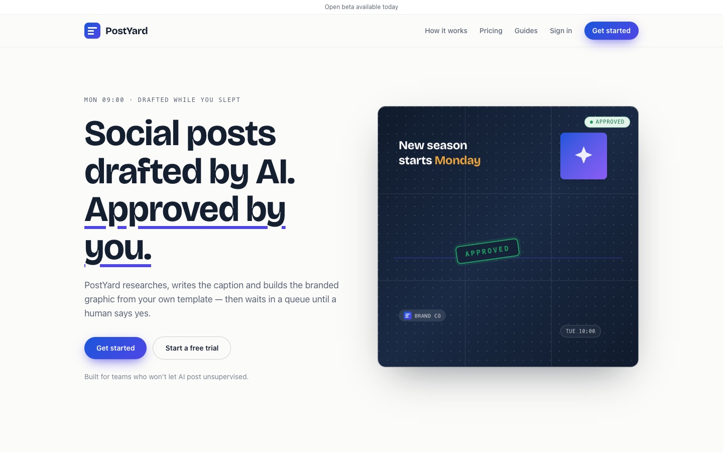 PostYard website on a desktop
